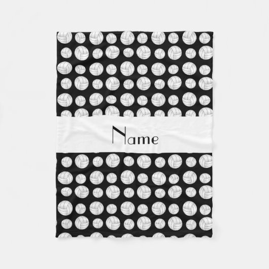 パーソナライズな一流の黒いバレーボールの球 フリースブランケット (正面)