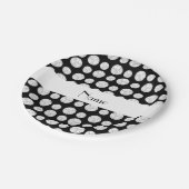 パーソナライズな一流の黒いバレーボールの球 ペーパープレート (アングル)