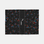 パーソナライズな一流の黒いフィールドホッケー フリースブランケット (正面(横))