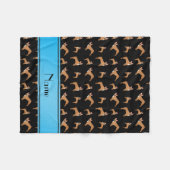 パーソナライズな一流の黒いフレンチ・ブルドッグ フリースブランケット (正面(横))