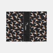 パーソナライズな一流の黒いブリッタニースパニエル犬犬 フリースブランケット (正面(横))