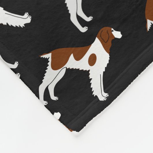 パーソナライズな一流の黒いブリッタニースパニエル犬犬 フリースブランケット (角)