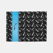 パーソナライズな一流の黒いホッケーのスケート フリースブランケット (正面(横))