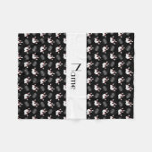 パーソナライズな一流の黒いボーリングパターン フリースブランケット (正面(横))