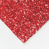 パーソナライズな一流の黒い水玉模様の赤いグリッター フリースブランケット (角)