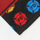 パーソナライズな一流の黒い消防署の記号 フリースブランケット (角)