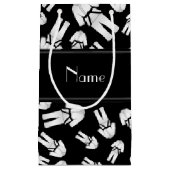 パーソナライズな一流の黒い空手パターン スモールペーパーバッグ (正面)