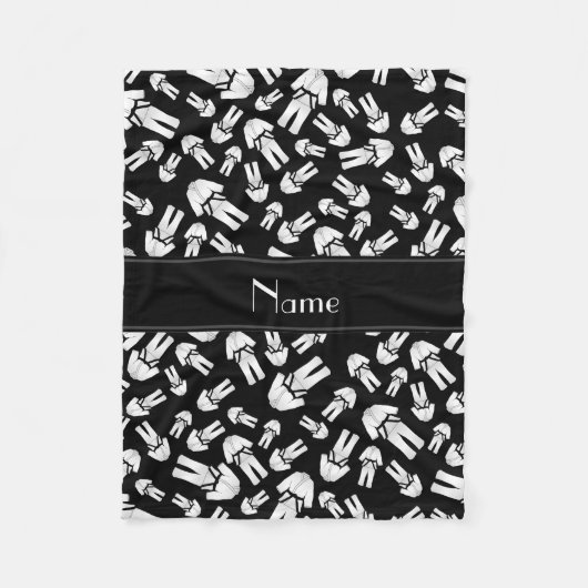 パーソナライズな一流の黒い空手パターン フリースブランケット (正面)