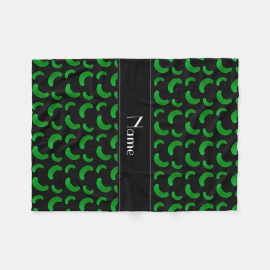 パーソナライズな一流の黒い緑のピクルス フリースブランケット (正面(横))