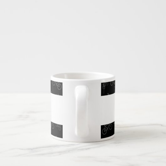 パーソナライズな一流の黒い自転車パターン エスプレッソカップ (裏面)