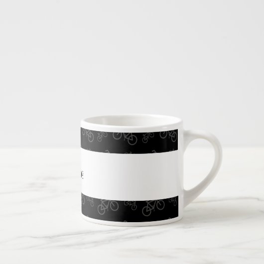 パーソナライズな一流の黒い自転車パターン エスプレッソカップ (右)
