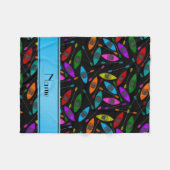 パーソナライズな一流の黒い虹のカヤック フリースブランケット (正面(横))