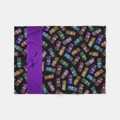 パーソナライズな一流の黒い虹の普通消防車 フリースブランケット (正面(横))