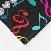 パーソナライズな一流の黒い虹音楽ノート フリースブランケット (角)