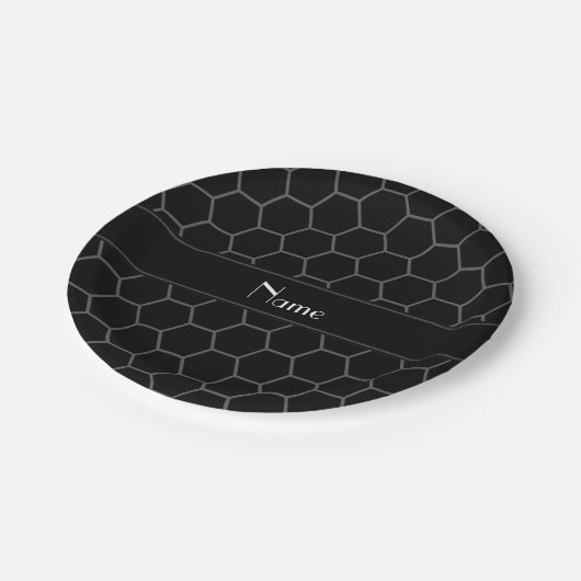 パーソナライズな一流の黒い蜜蜂の巣 ペーパープレート (アングル)