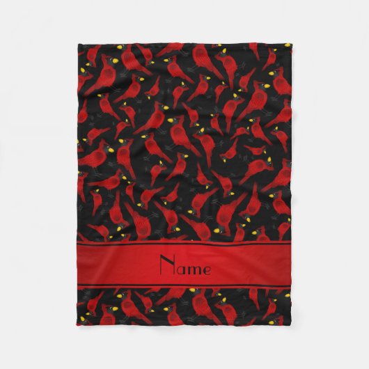 パーソナライズな一流の黒い(鳥)ショウジョウコウカンチョウパターン フリースブランケット (正面)