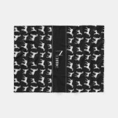 パーソナライズな一流の黒いdalmatian犬 フリースブランケット (正面(横))