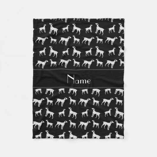 パーソナライズな一流の黒いdalmatian犬 フリースブランケット (正面)