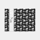 パーソナライズな一流の黒く古い英国の牧羊犬犬 フリースブランケット (正面(横))