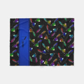 パーソナライズな一流の黒のスノーモービル フリースブランケット (正面(横))