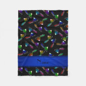 パーソナライズな一流の黒のスノーモービル フリースブランケット (正面)