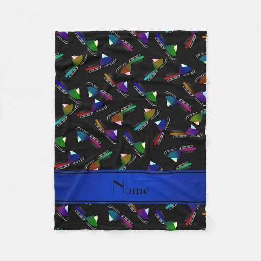パーソナライズな一流の黒のスノーモービル フリースブランケット (正面)