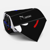 パーソナライズな一流の黒のブラシおよび歯パターン ネクタイ (ロール)