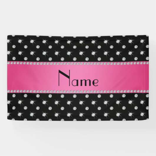 パーソナライズな一流の黒ダイヤのピンクのストライブ柄 横断幕 (横)