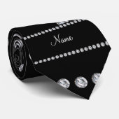 パーソナライズな一流の黒ダイヤの渦巻 ネクタイ (ロール)