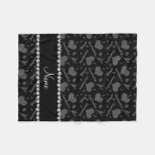 パーソナライズな一流の黒I愛チアリーティングのハート フリースブランケット (正面(横))