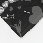 パーソナライズな一流の黒I愛チアリーティングのハート フリースブランケット (角)