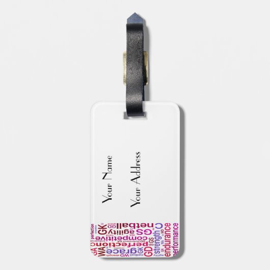 パーソナライズな一流プレーヤーはネットボールを置きます ラゲッジタグ (裏面縦)