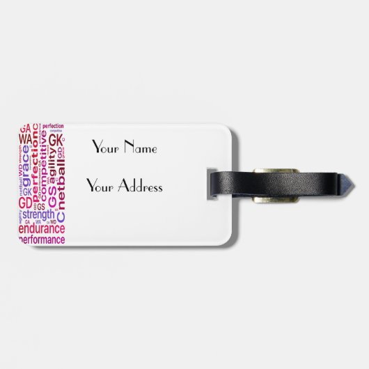 パーソナライズな一流プレーヤーはネットボールを置きます ラゲッジタグ (裏面横)