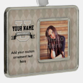 パーソナライズな一流大学カッコいいのおもしろいな大学 シルバープレートフレームオーナメント (右)