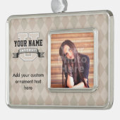 パーソナライズな一流大学カッコいいのおもしろいな大学 シルバープレートフレームオーナメント (左)