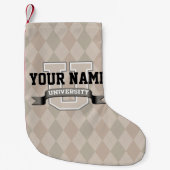 パーソナライズな一流大学カッコいいのおもしろいな大学 スモールクリスマスストッキング (正面)