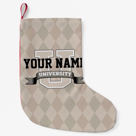 パーソナライズな一流大学カッコいいのおもしろいな大学 スモールクリスマスストッキング (正面)