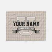 パーソナライズな一流大学カッコいいのおもしろいな大学 フリースブランケット (正面(横))