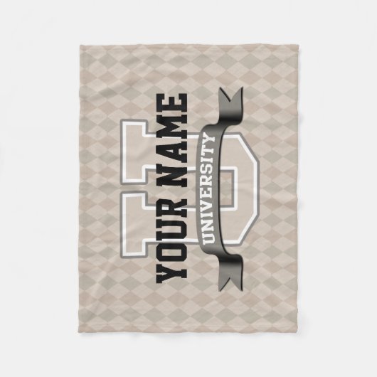 パーソナライズな一流大学カッコいいのおもしろいな大学 フリースブランケット (正面)