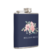 パーソナライズな一流海軍花柄の水彩画 フラスク (右)