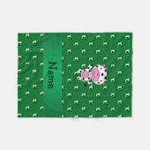 パーソナライズな一流牛緑のサッカーボール フリースブランケット (正面(横))