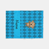 パーソナライズな一流猿の青のアーガイル フリースブランケット (正面(横))