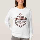 パーソナライズな一等航海士のいかりの航海のなティー Tシャツ (正面)