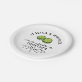 パーソナライズな一緒のピクルスのカップル ペーパープレート (アングル)