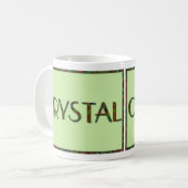 パーソナライズな万華鏡のように千変万化するパターンの名前のマグ-水晶 コーヒーマグカップ (正面左)