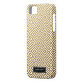 パーソナライズな上品な金ゴールドのギリシャ人の鍵 Case-Mate iPhoneケース (裏面左)