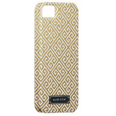 パーソナライズな上品な金ゴールドのギリシャ人の鍵 Case-Mate iPhoneケース (裏面/右)