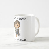 パーソナライズな世界で最も最高のな弁護士、ブルネットの女性 コーヒーマグカップ (正面右)