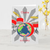 パーソナライズな世界の最も最高のなドラマー カード (黄色い花)