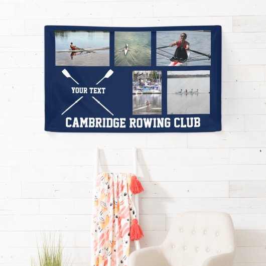 パーソナライズな乗組員のロウイングのオールクラブ写真のコラージュ 横断幕 (インサイチュ)